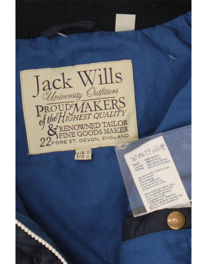 JACK WILLS Γυναικεία υπερμεγέθη επένδυση Gilet UK 10 Small Navy Blue Nylon