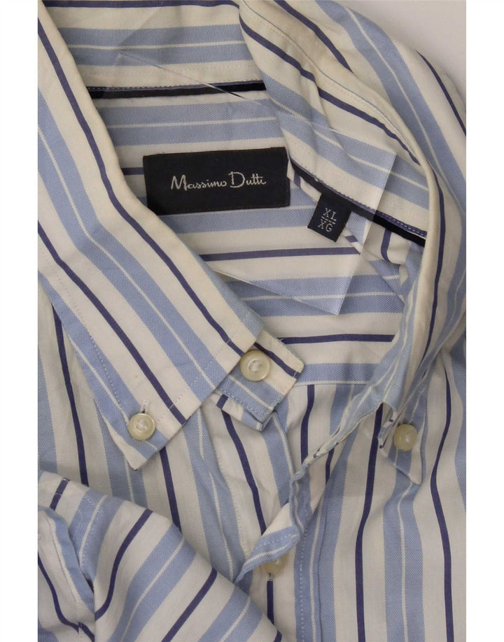 Ανδρικό πουκάμισο Massimo Dutti XL Blue Pinstripe