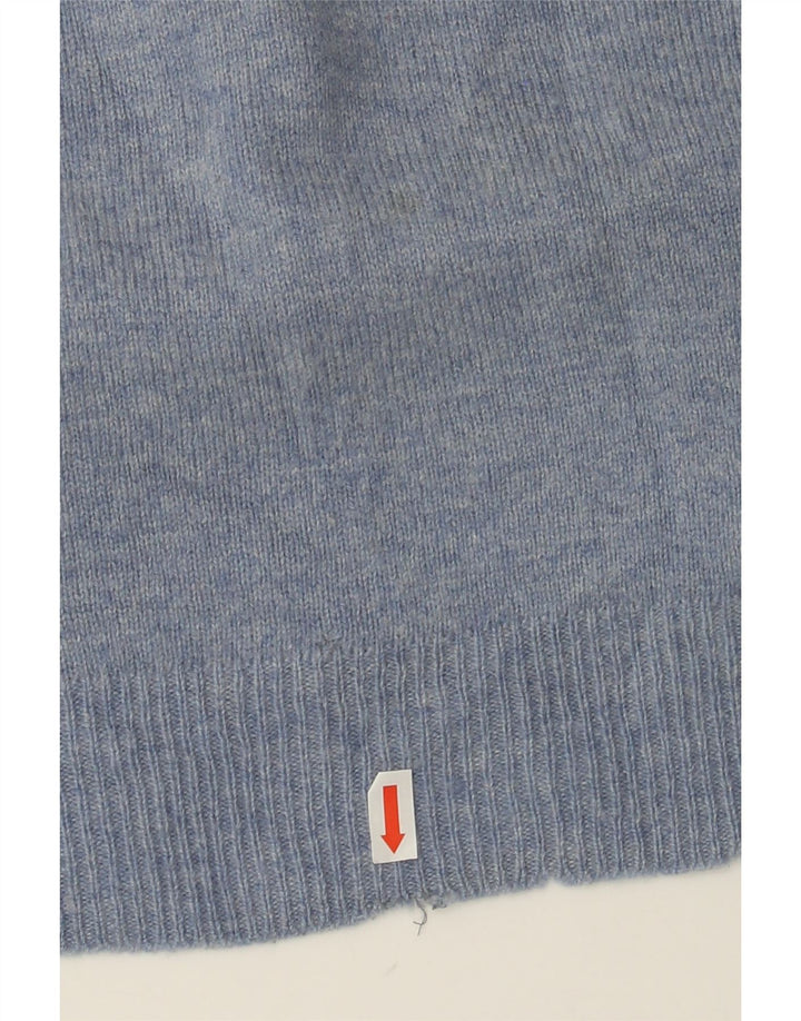 Ανδρικό πουλόβερ Marks & Spencer Blue Harbor με λαιμόκοψη με λαιμόκοψη σε μεσαίο μπλε