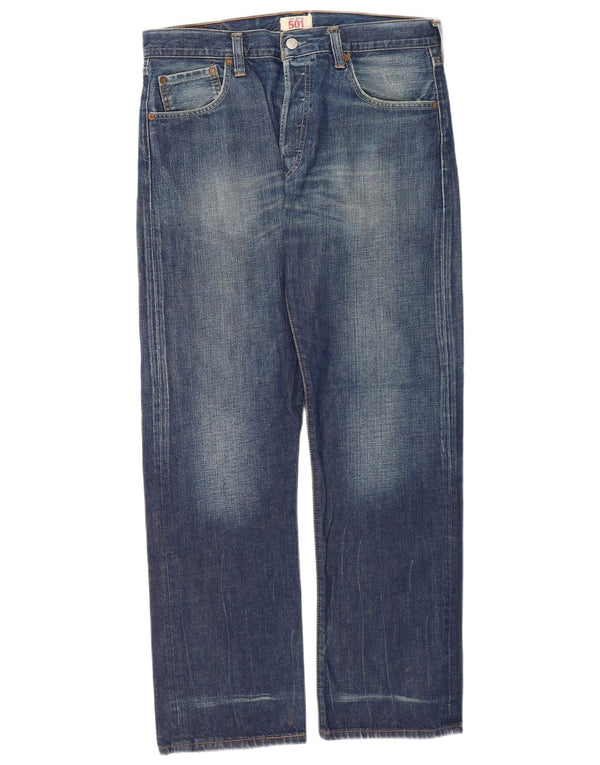 Levi's Mens 501 Straight Jeans W34 L32 Blue Cotton