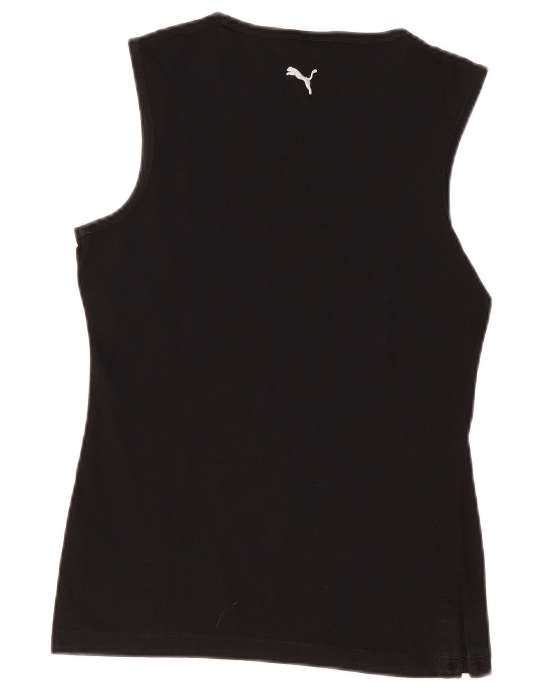PUMA Womens Graphic Vest Top UK 10 Small Black Cotton Vintage Puma and Second-Hand Puma from Messina Hembry 