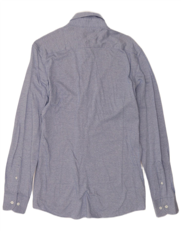 Ανδρικό πουκάμισο Massimo Dutti, Βαμβακερό σε μεσαίο μπλε Chevron