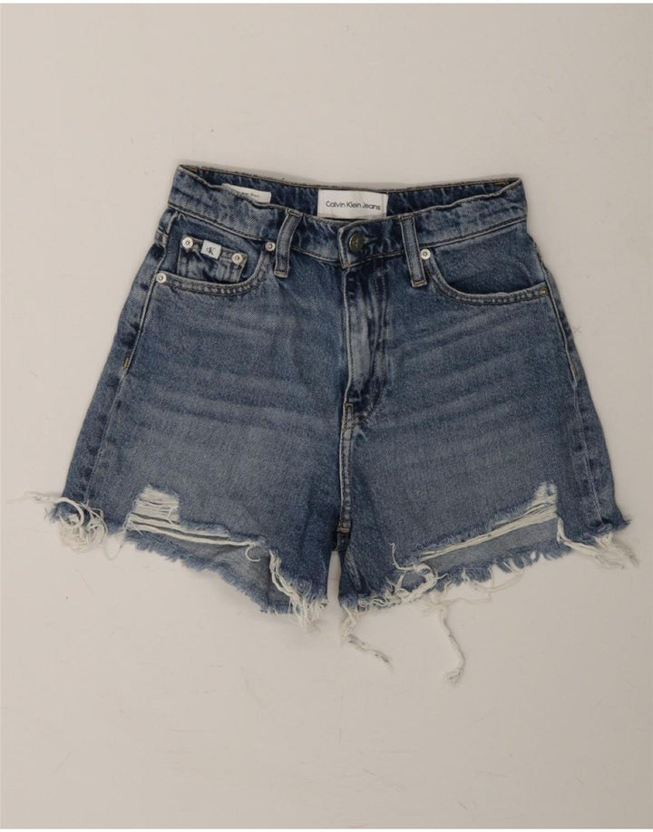 CALVIN KLEIN Womens Denim Shorts W25 XS Blue Vintage Calvin Klein and Second-Hand Calvin Klein from Messina Hembry 