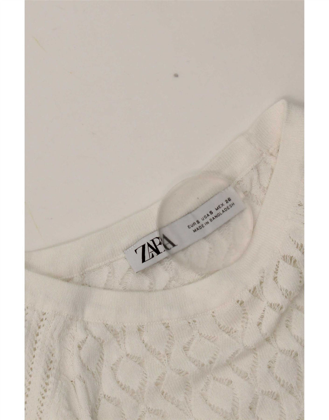 Zara Γυναικεία Μπλούζα Crop Top UK 8 Small White