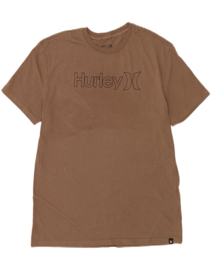 Ανδρικό γραφικό T-Shirt Hurley Τοπ μεσαίο καφέ βαμβακερό