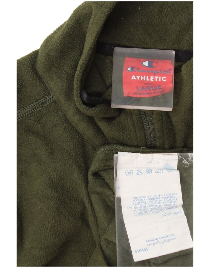 Champion Ανδρικό φερμουάρ Fleece Jumper Μεγάλο Χακί Πολυεστέρας