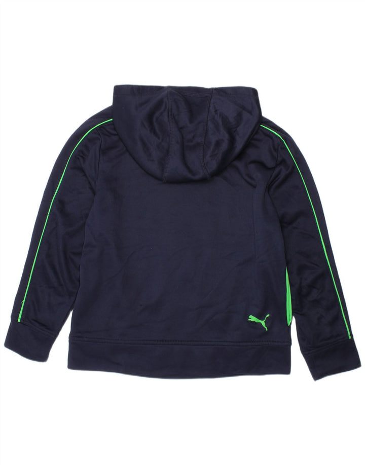 PUMA Boys Graphic Hoodie Jumper 7-8 ετών Small Navy Blue Polyester