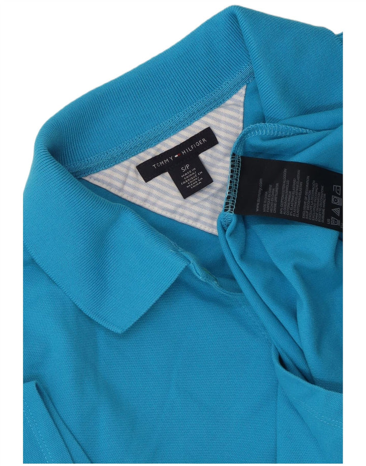 Γυναικείο μπλουζάκι πόλο TOMMY HILFIGER UK 10 Small μπλε βαμβακερό