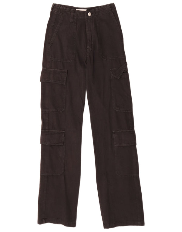Zara Γυναικείο Φαρδύ Παντελόνι Cargo EU 32 2XS W22 L31 Μαύρο βαμβακερό