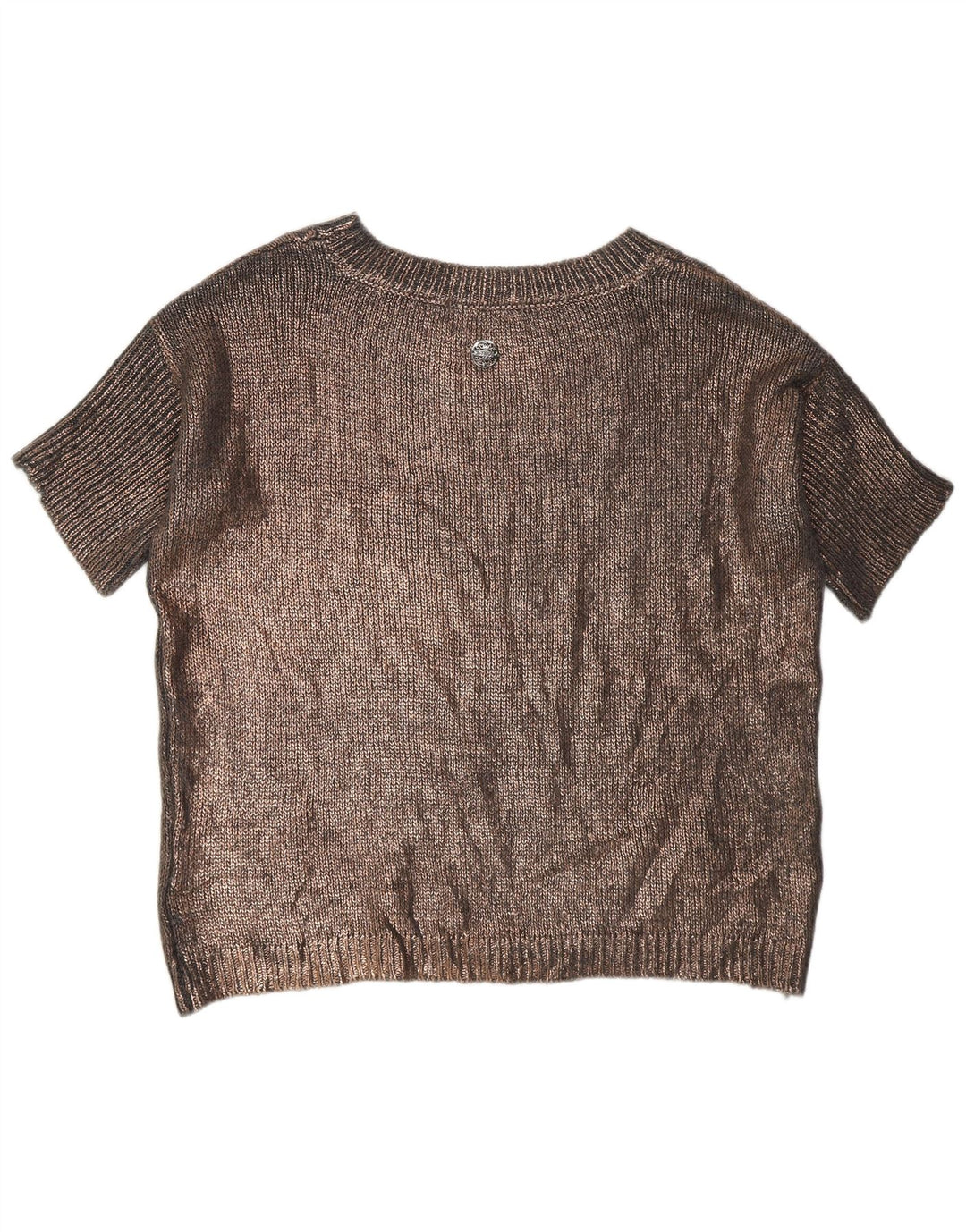 Γυναικείο κοντομάνικο πουλόβερ με λαιμόκοψη Gaudi UK 14 Large Grey