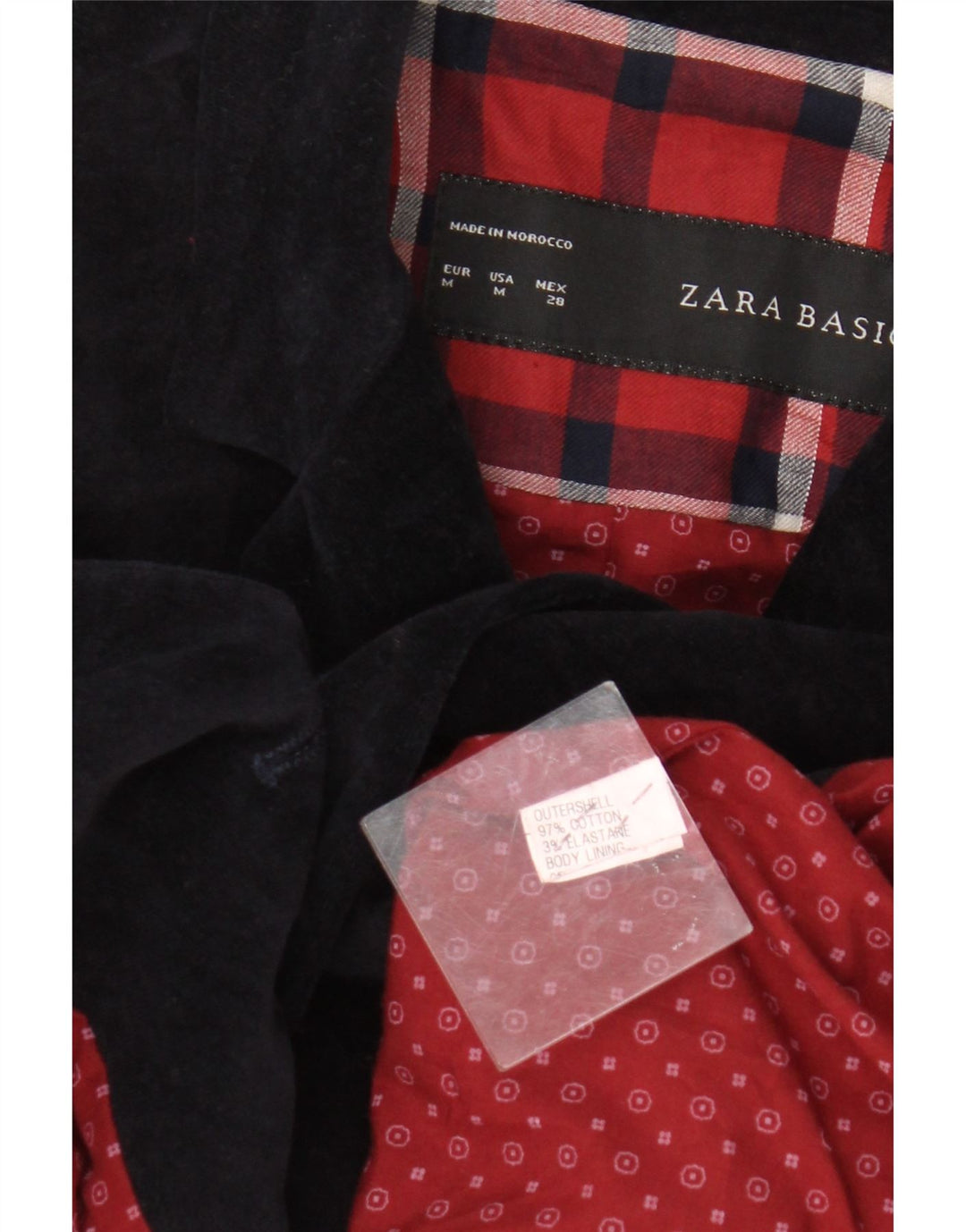 Zara Γυναικείο βελούδινο μπλέιζερ τζάκετ με 2 κουμπιά UK 12 μεσαίο μπλε βαμβακερό
