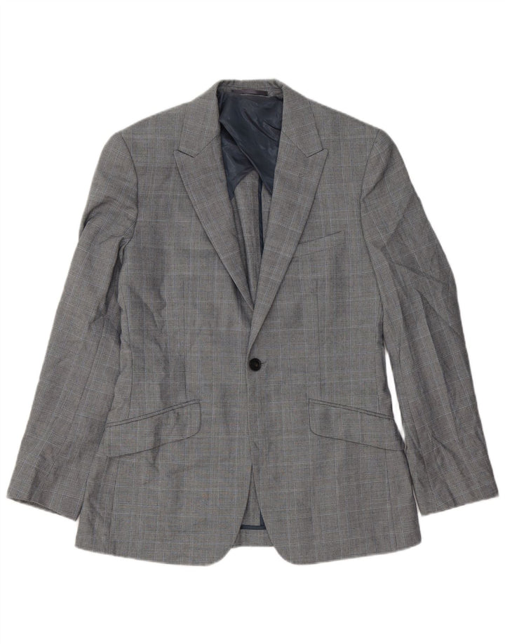 Reiss Ανδρικό σακάκι σακάκι με 1 κουμπί UK 36 Small Grey Check