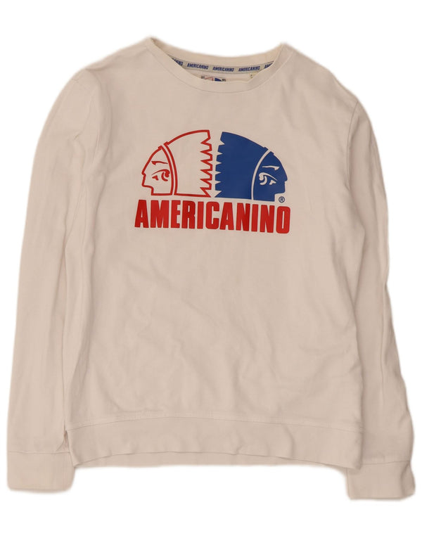 Γυναικεία φούτερ Americanino Graphic Jumper UK 12 μεσαίο λευκό βαμβακερό
