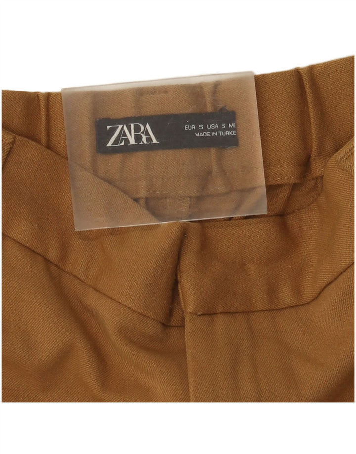 Zara Γυναικείο Cropped Παντελόνι Μικρό W26 L24 Καφέ