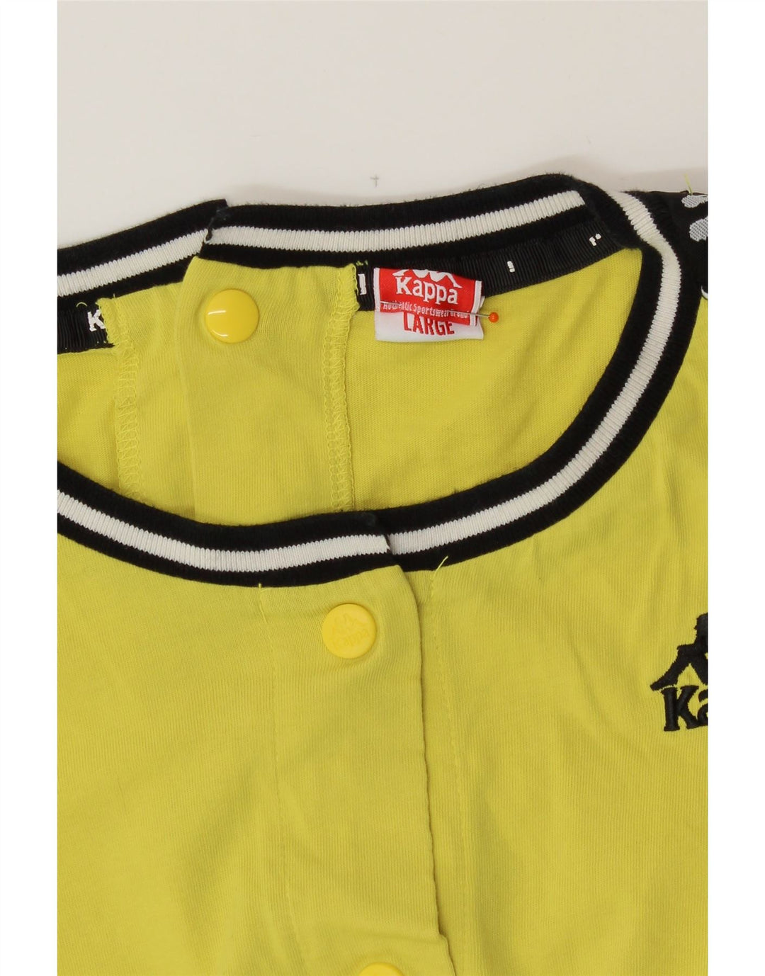 KAPPA Womens Graphic Shirt Blouse UK 12 Medium Yellow Colourblock