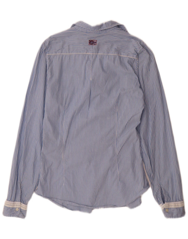 Napapijri Γυναικείο πουκάμισο UK 10 Small Blue Pinstripe