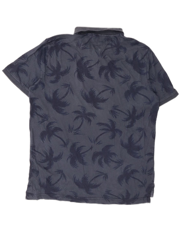 Tommy Hilfiger Ανδρικό γραφικό Slim Fit Polo πουκάμισο XL Navy Blue Hawaiian