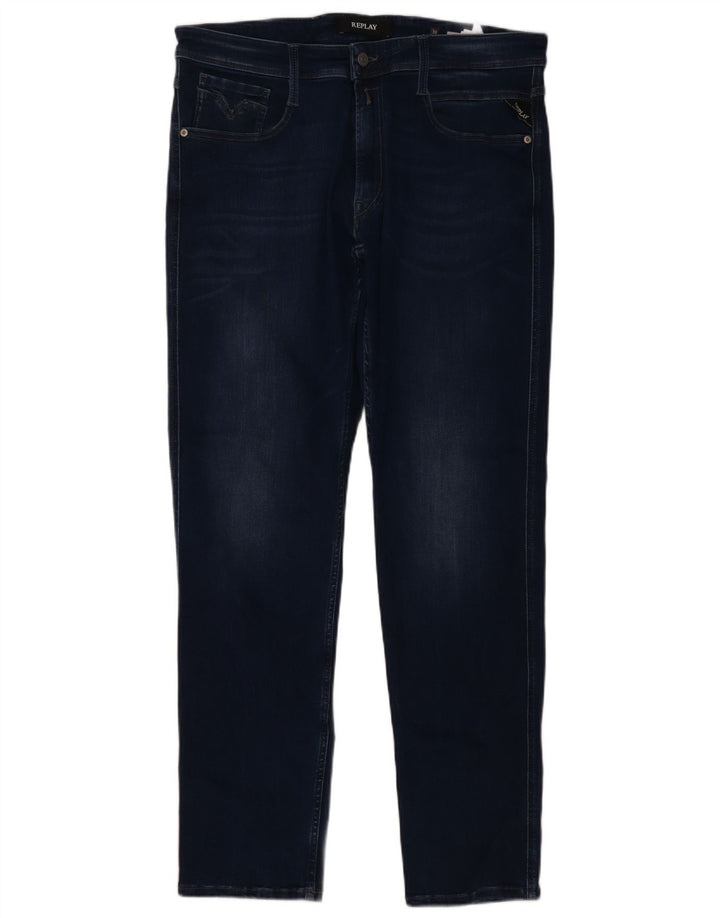 Replay Ανδρικό Slim Jeans W36 L32 Navy Blue Cotton