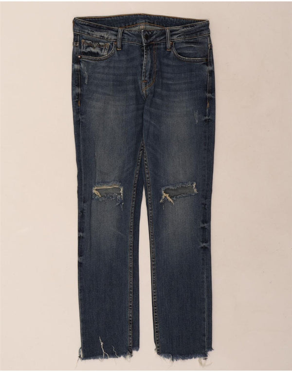Guess Womens Distressed Slim Jeans W30 L29 Blue