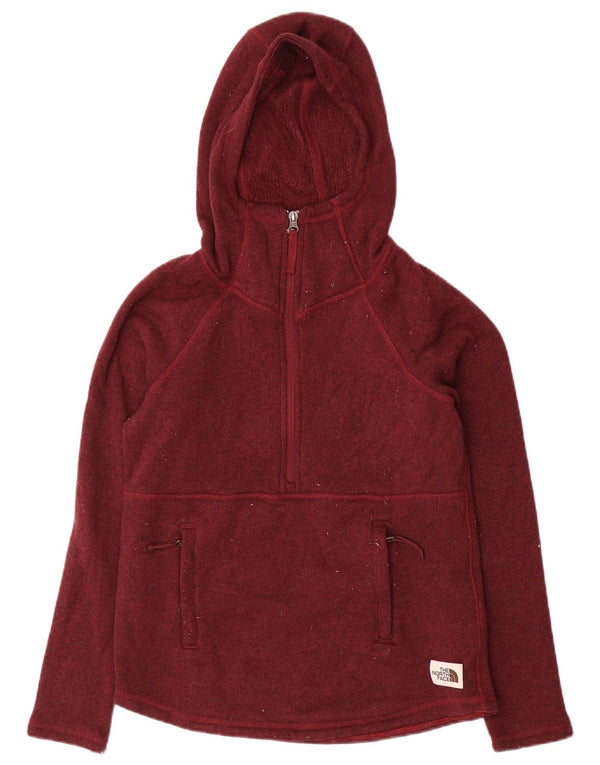 The North Face γυναικείο Sherpa Hoodie Jumper UK 6 XS Burgundy Flecked