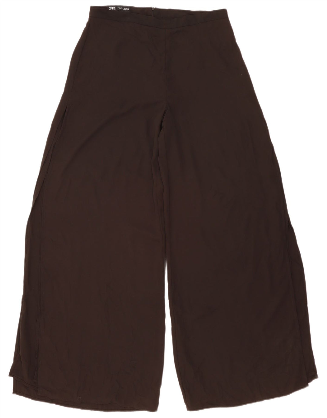 Zara Γυναικείο φαρδύ παντελόνι Casual Medium W30 L31 Μαύρο πολυεστέρα