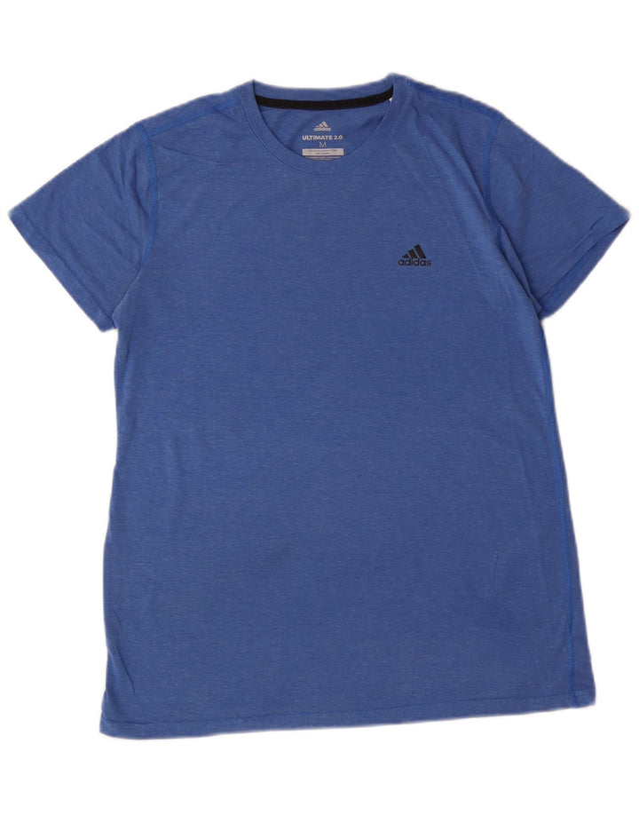 Adidas Γυναικείο T-Shirt Top UK 12 Medium Blue Flecked Polyester