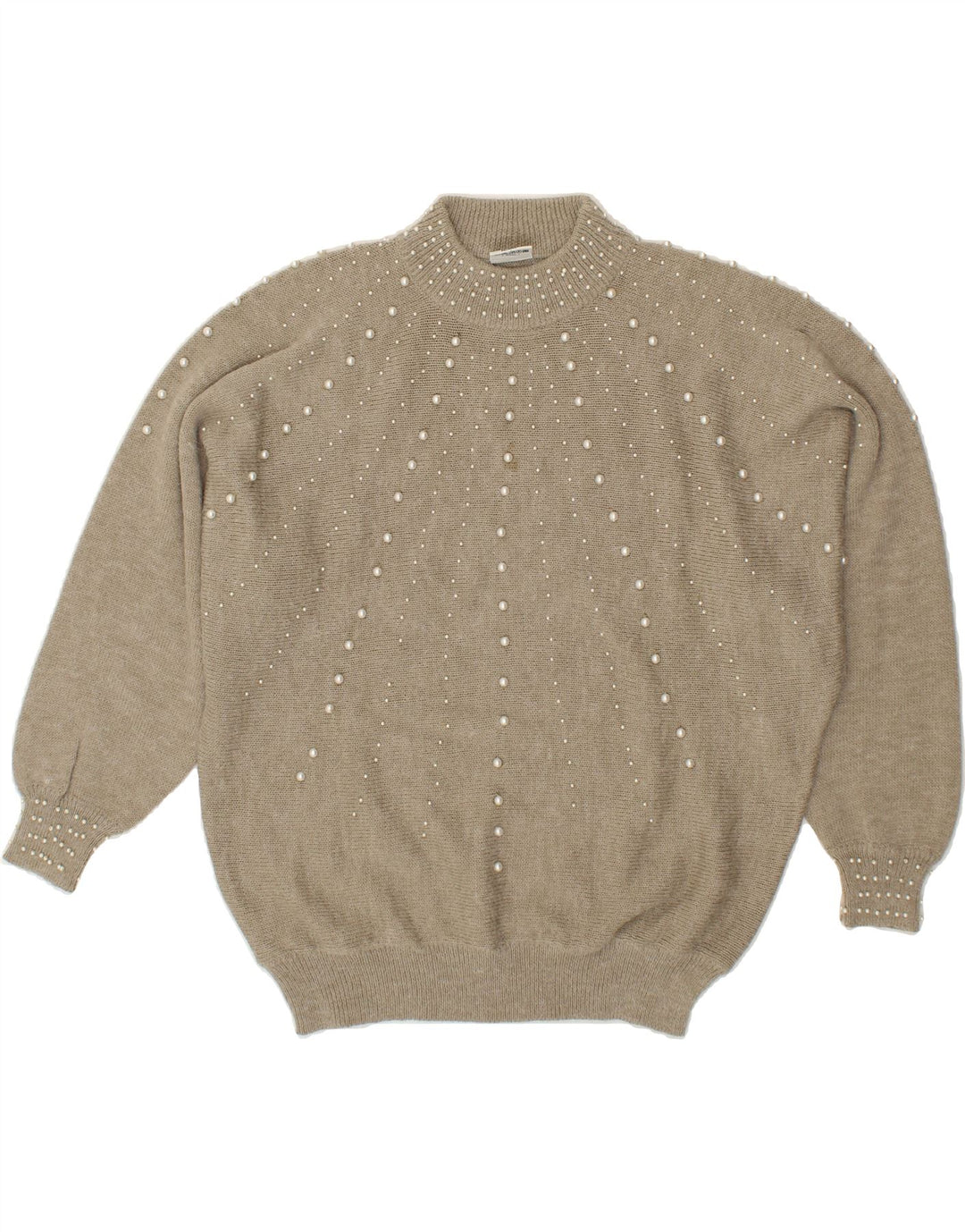 VINTAGE Womens Turtle Neck Jumper Sweater IT 46/48 Large Grey Acrylic Vintage Vintage and Second-Hand Vintage from Messina Hembry 