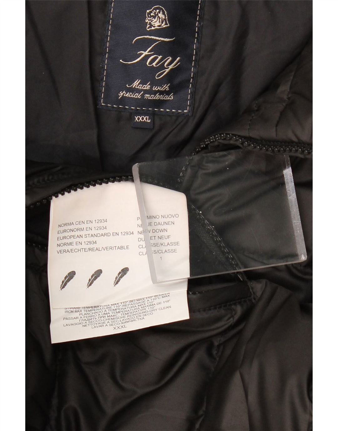 FAY Ανδρικό μπουφάν UK 46 3XL Μαύρο Πολυεστέρας
