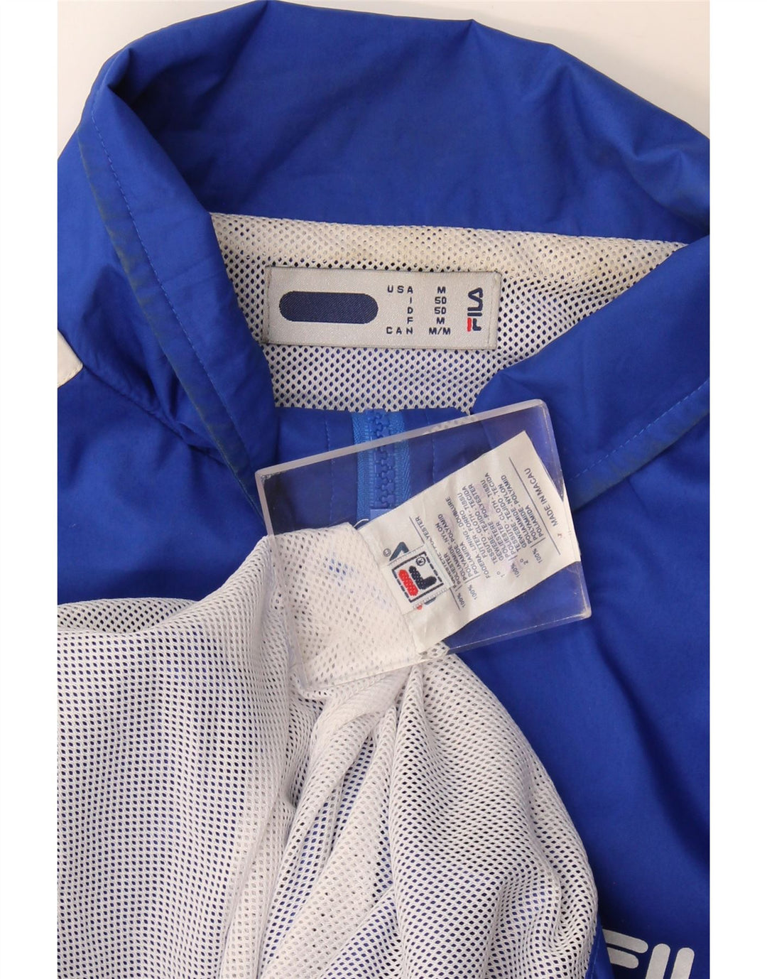 Fila Ανδρικό μπουφάν βροχής UK 38 Medium Blue Colorblock Polyester