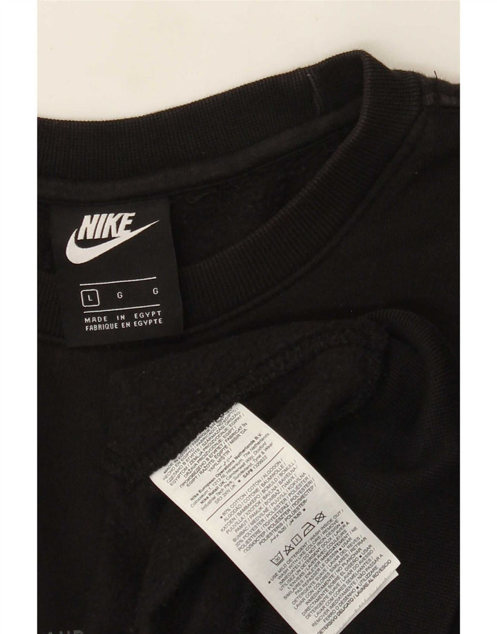 Ανδρικό φούτερ Nike Graphic Regular Fit Jumper μεγάλο μαύρο βαμβακερό