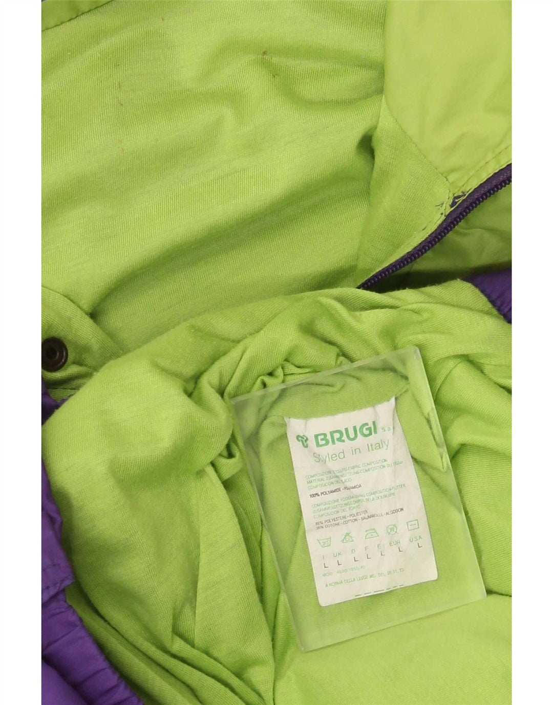 Brugi Ανδρικό πουλόβερ Rain Jacket UK 40 Large Purple Colourblock Polyamide