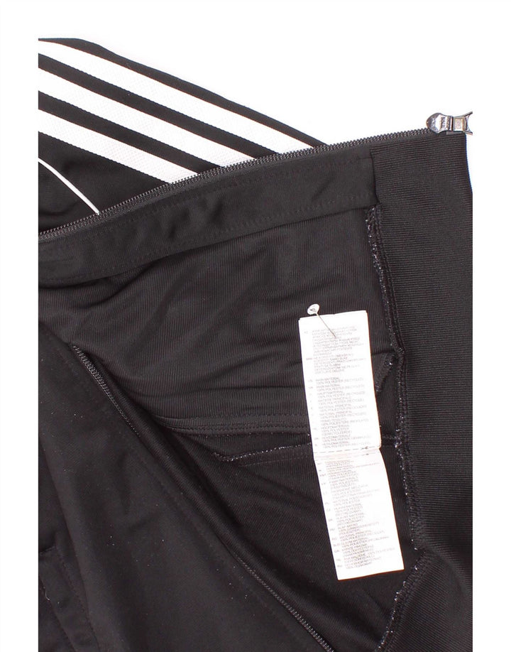Adidas Boys Tracksuit Top Jacket 4-5 Years Black Polyester