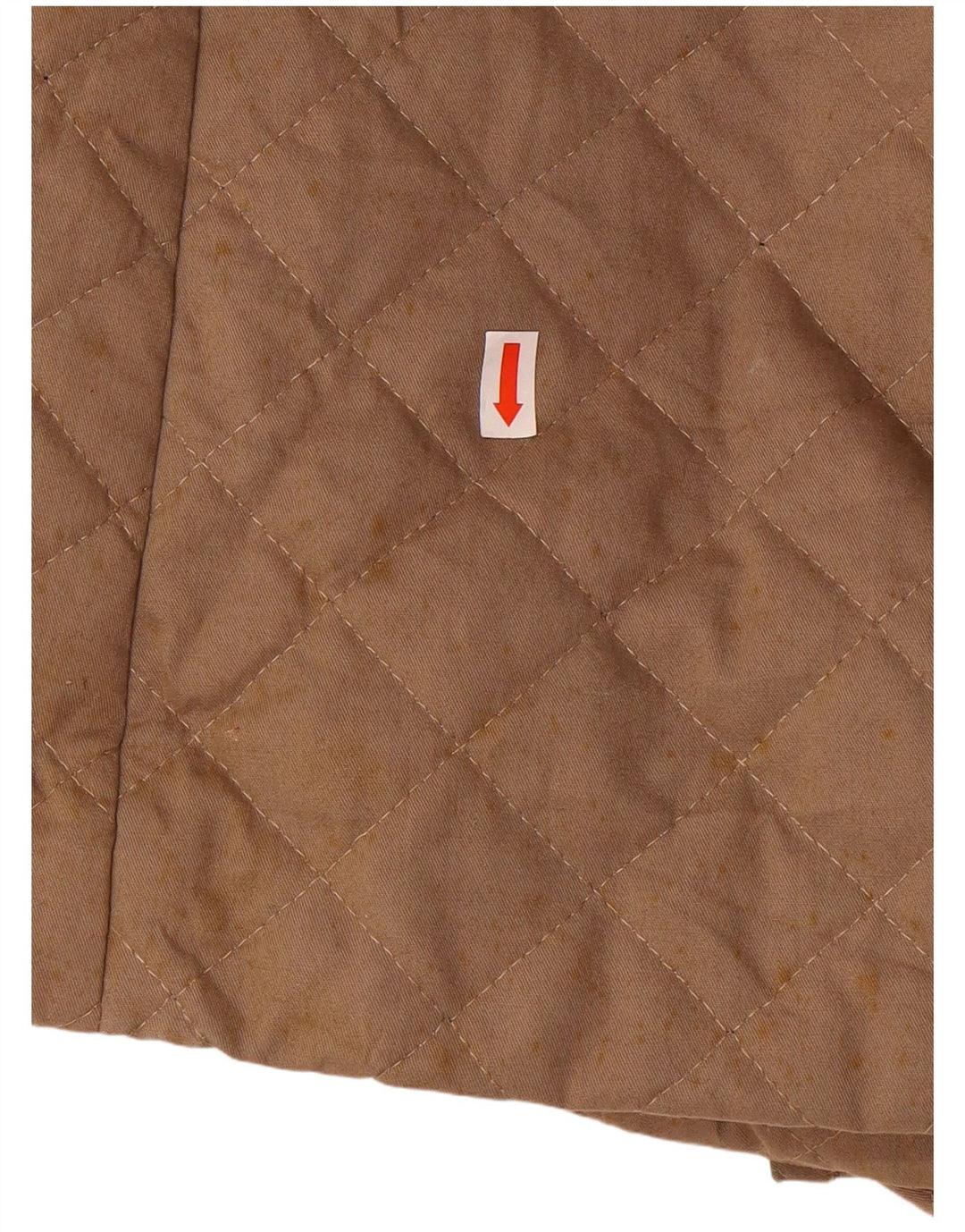 VINTAGE Womens Quilted Double Breasted Coat UK 14 Medium Beige Cotton