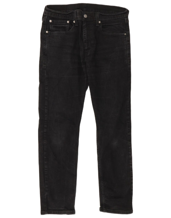 Levi's Mens 502 Tapered Jeans W32 L30 Μαύρο βαμβακερό