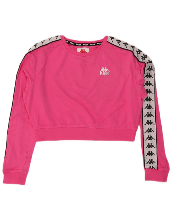 Γυναικεία γυναικεία φούτερ Kappa Crop Jumper UK 14 Medium Pink Colourblock