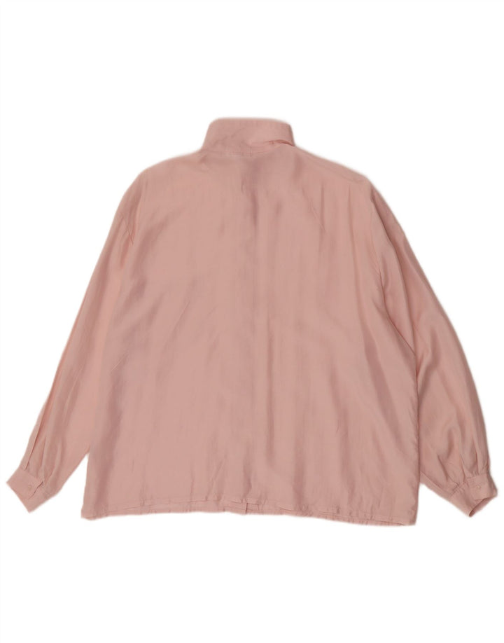 Vintage Γυναικείο πουκάμισο Oversized Μπλούζα IT 44 Medium Pink Silk
