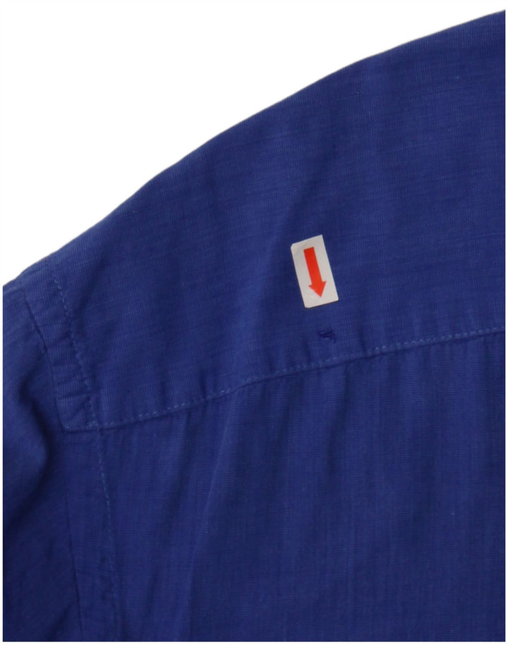 Sergio Tacchini Ανδρικό κοντομάνικο πουκάμισο μεγάλο μπλε βαμβακερό