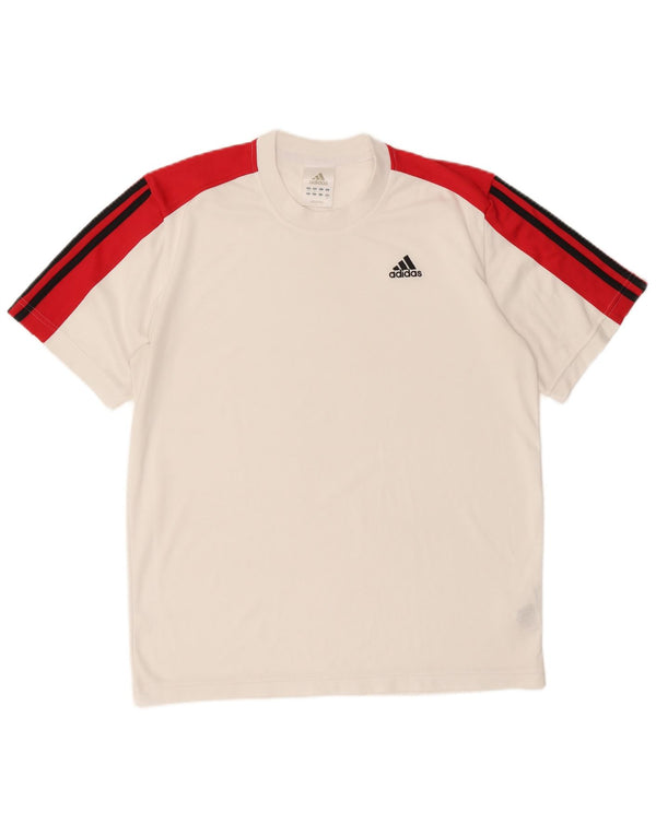 Ανδρικό T-Shirt Adidas Top UK 40/42 μεσαίο λευκό πολυεστέρας
