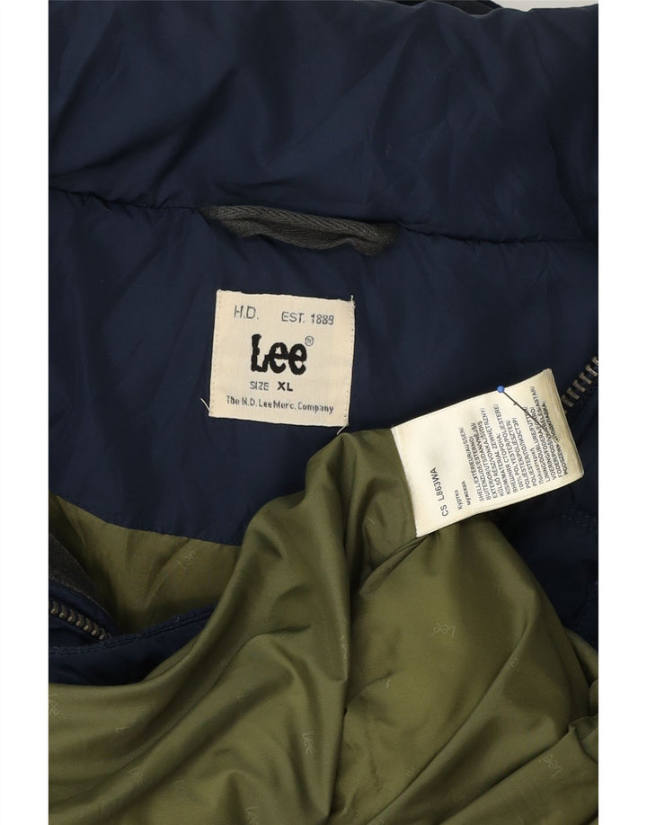 Ανδρικό μπουφάν Lee με κουκούλα UK 44 XL Navy Blue Polyester