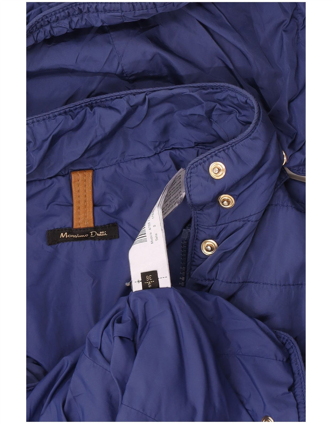 Massimo Dutti Γυναικείο Καπιτονέ μπουφάν EU 36 Small Blue Nylon