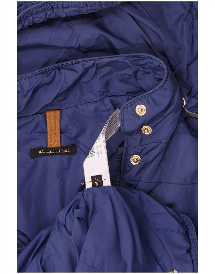 Massimo Dutti Γυναικείο Καπιτονέ μπουφάν EU 36 Small Blue Nylon