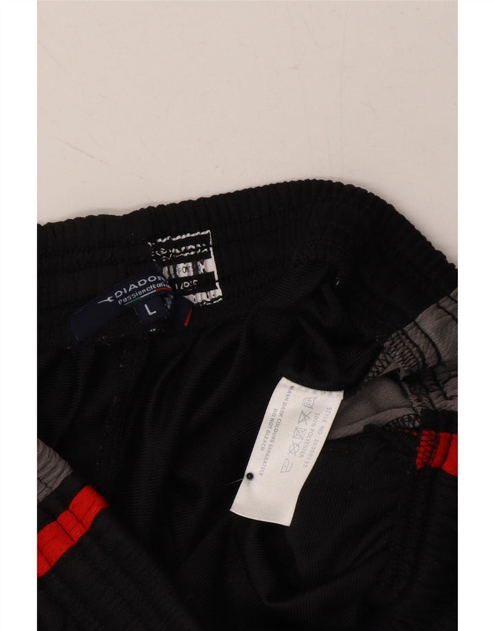 DIADORA Mens Sport Shorts Large Black Colourblock Polyester Vintage Diadora and Second-Hand Diadora from Messina Hembry 