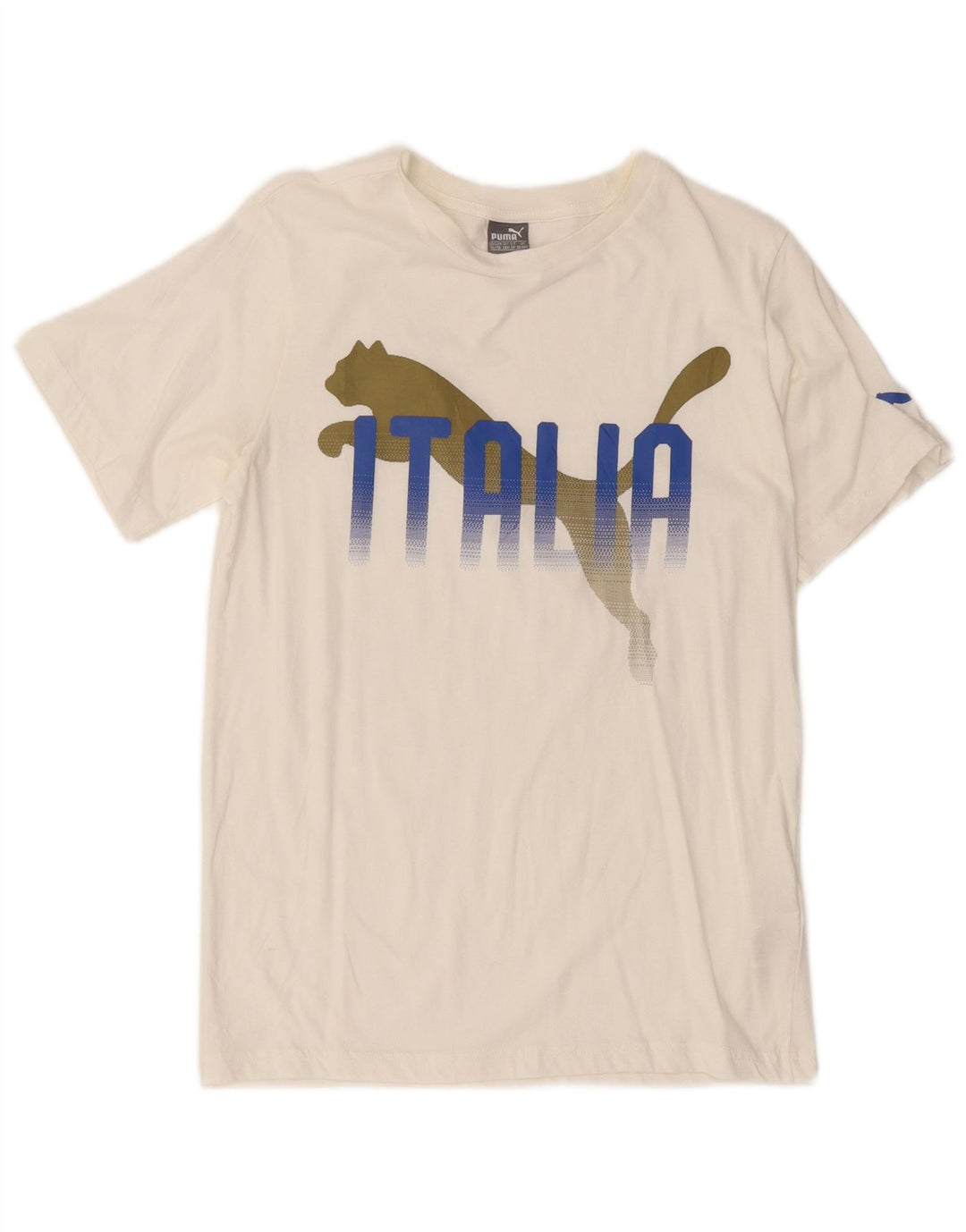 Γραφικό T-Shirt PUMA Boys Top 13-14 ετών Λευκό βαμβακερό