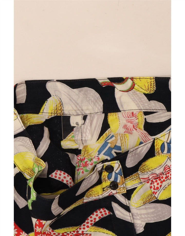 VINTAGE Womens Abstract Pattern Pegged Casual Shorts Small W26  Black Vintage Vintage and Second-Hand Vintage from Messina Hembry 