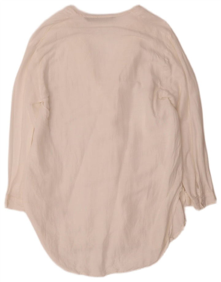 Zara Γυναικείο Τοπ 3/4 Μανίκι UK 10 Small White
