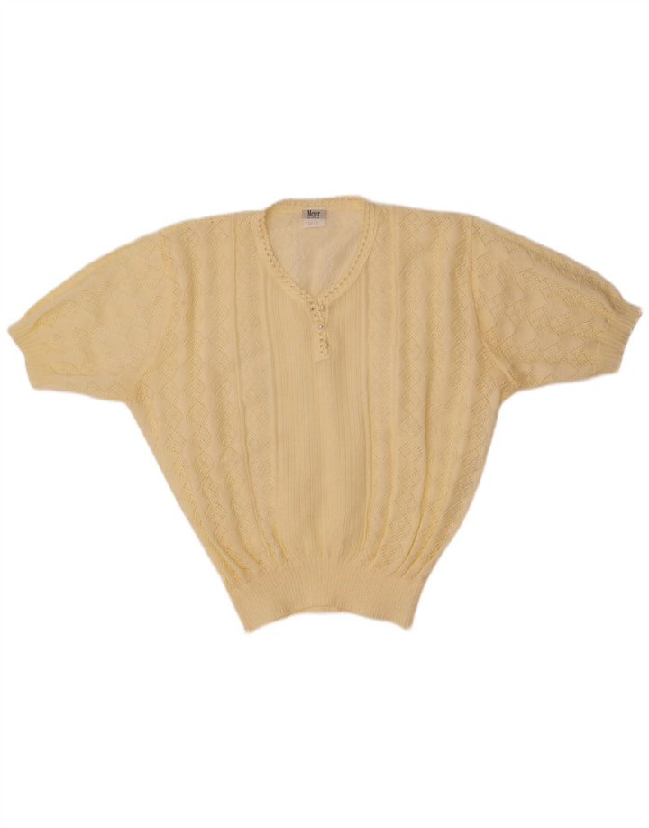 Vintage Γυναικεία Πλεκτή Μπλούζα Τοπ IT 52 2XL Off White Πολυακρυλικό