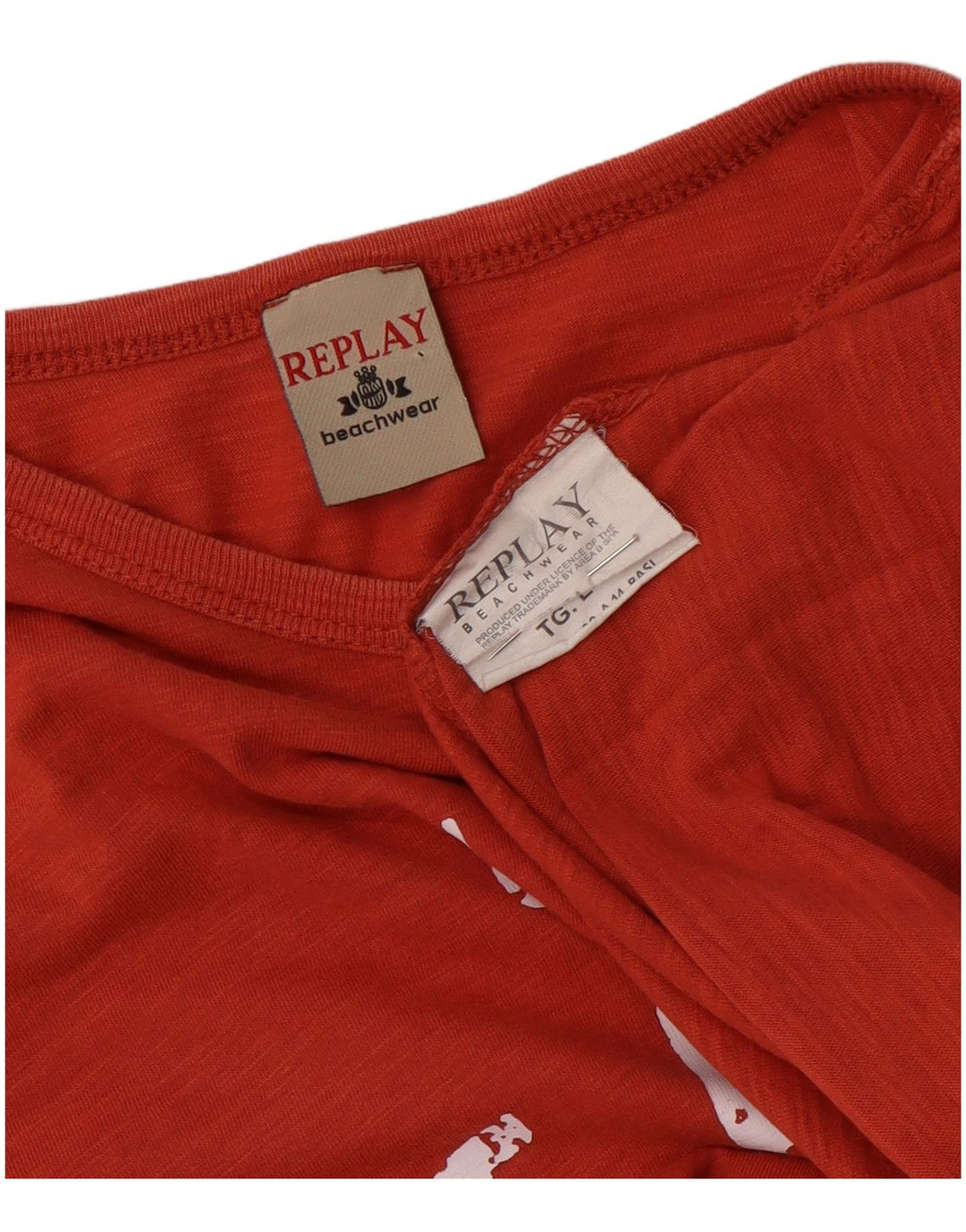 Replay Γυναικείο γραφικό T-Shirt Top UK 16 Large Red