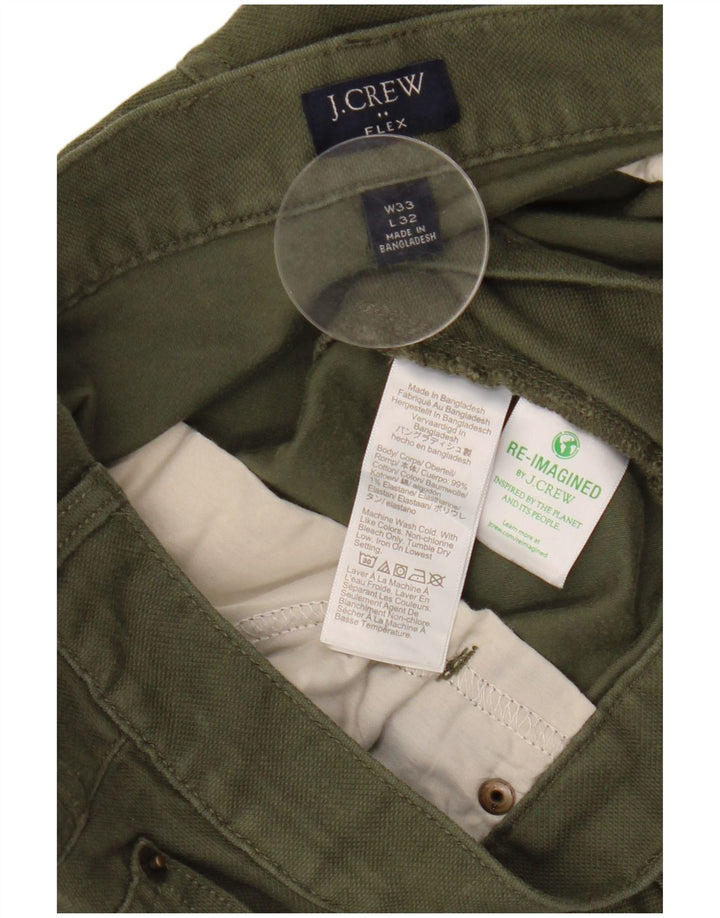 J. Ανδρικό παντελόνι J. Crew Flex Slim Fit Casual W33 L32 Χακί βαμβακερό