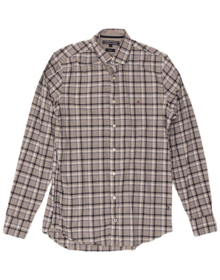 Ανδρικό πουκάμισο Tommy Hilfiger Slim Fit Small Grey Check Cotton