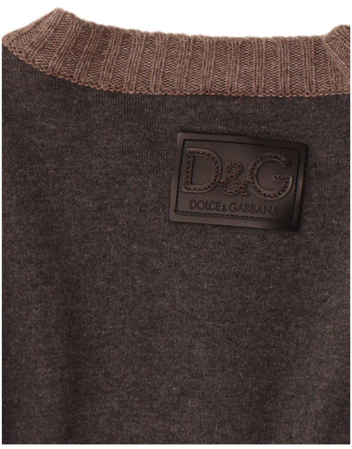 Ανδρικό πουλόβερ ζακέτα Dolce & Gabbana UK 10 Small Grey Colourblock βαμβακερό